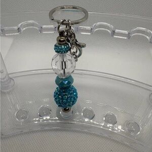 Elegant Blue Beaded Key Holder
